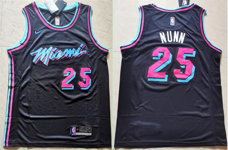 Men Miami Heat #25 Nunn Black Nike Game NBA Jerseys1